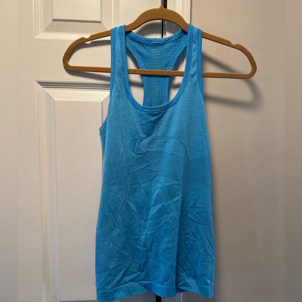 Blue lululemon swiftly tech racerback tank top